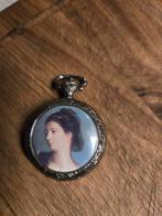 Vintage Linage Zakhorloge met Portret, Sieraden, Tassen en Uiterlijk, Horloges | Antiek, Overige merken, Zakhorloge, Staal, Ophalen of Verzenden