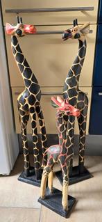 3 houten giraffen, Huis en Inrichting, Ophalen of Verzenden, Gebruikt