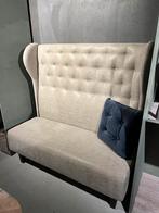Luxe gecapitonneerde dinerbank / eetkamerbank - Greige, Ophalen of Verzenden, Gebruikt, Minder dan 150 cm