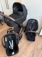 Cybex priam 4 rosegold platinum, stardust black, Zo goed als nieuw, Combiwagen, Verstelbare duwstang, Ophalen