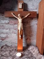 Antieke brocante kruisbeeld crucifix nr 4 gips, Ophalen of Verzenden