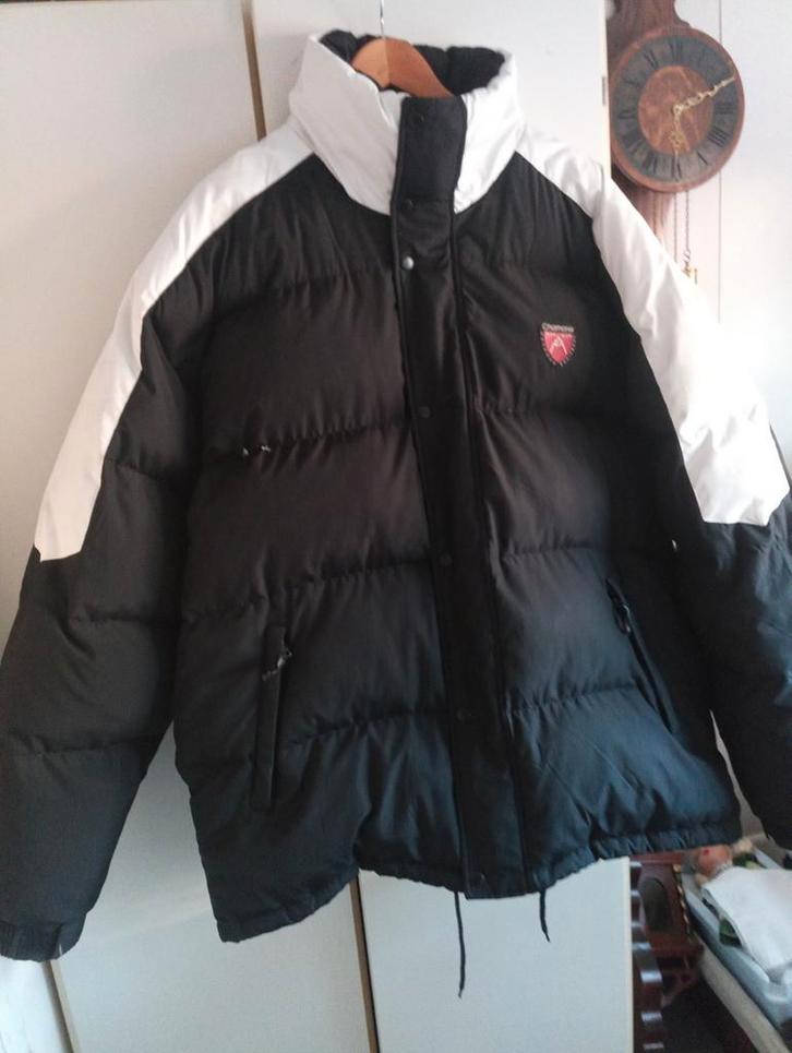 Zwarte met Wit Chamonix winterjas XL, Kleding | Heren, Jassen | Winter, Zo goed als nieuw, Maat 56/58 (XL), Zwart, Ophalen of Verzenden