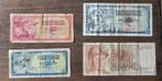 Vier biljetten Joegoslavië – 50, 100, 1000 + 20000 Dinar, Postzegels en Munten, Bankbiljetten | Europa | Niet-Eurobiljetten, Ophalen of Verzenden