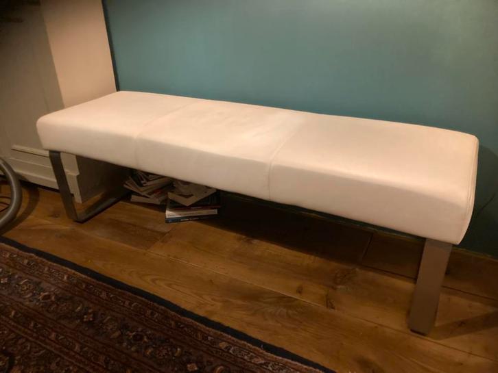 Leren bankje van Montel, Huis en Inrichting, Banken | Bankstellen, Gebruikt, Rechte bank, Driepersoons, Minder dan 150 cm, Minder dan 75 cm