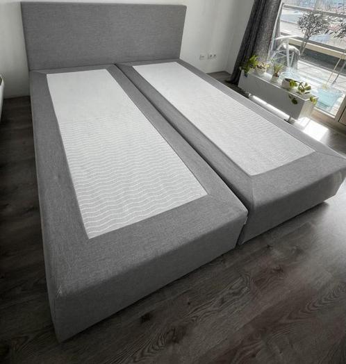 Miodormino tweepersoonsbed/ boxspring grijs 180 x 200cm zgan, Huis en Inrichting, Slaapkamer | Boxsprings, Zo goed als nieuw, 180 cm