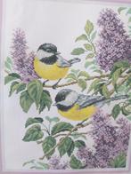 Borduurpakket vogels in seringenboom, Verzenden, Nieuw, Handborduren, Borduurpakket