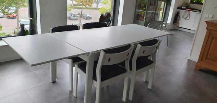 Tafel met 4 stoelen, Huis en Inrichting, Tafels | Eettafels, Gebruikt, 50 tot 100 cm, 200 cm of meer, Vijf personen of meer, Rechthoekig