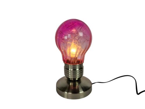 Intergamma 'Wire Pink Glas' - Bulb lamp - roze - tafellamp, Huis en Inrichting, Lampen | Tafellampen, Gebruikt, Minder dan 50 cm