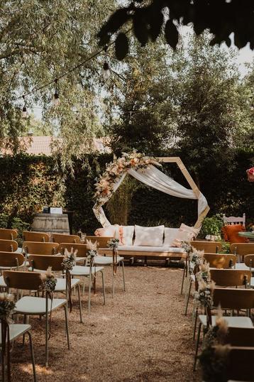 Hexagon backdrop, bruiloft, hout beschikbaar voor biedingen