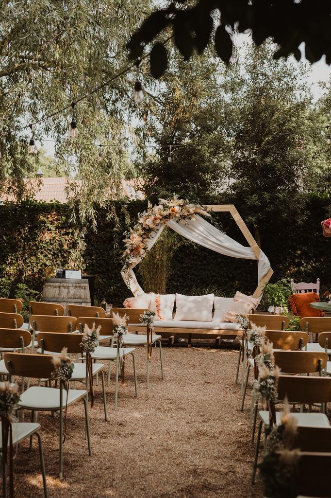 Hexagon backdrop, bruiloft, hout, Hobby en Vrije tijd, Feestartikelen, Zo goed als nieuw, Versiering, Geboorte of Huwelijk, Ophalen