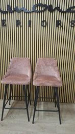 barstoelen rose chanille 2 stuks model Brooke van Richmond, Huis en Inrichting, Ophalen, Met voetsteun, Nieuw, Metaal
