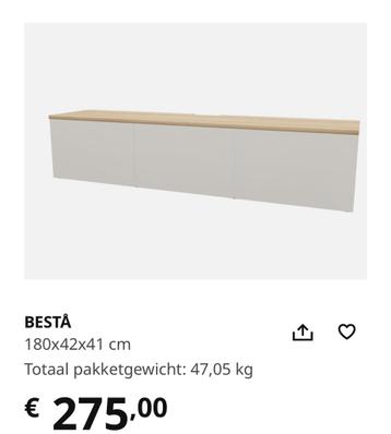 Tv meubel ikea besta wit - afbeelding 4