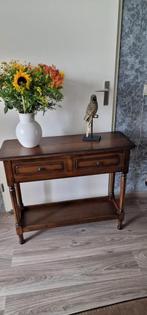 Mooi nette Sidetable,tafeltje Patine eiken, Ophalen, Zo goed als nieuw, 25 tot 50 cm, Rechthoekig