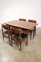 Louis van Teeffelen eettafel met stoelen, Huis en Inrichting, Tafels | Eettafels, Verzenden, Teakhout, 50 tot 100 cm, Zo goed als nieuw