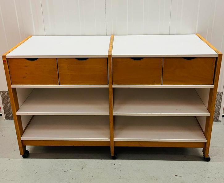 Vintage Schilte kast met houten bakken speelgoedkast, Kinderen en Baby's, Kinderkamer | Commodes en Kasten, Gebruikt, Kast, 90 tot 105 cm
