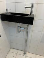 Toilet fontein, zwart natuursteen, Doe-het-zelf en Verbouw, Ophalen, Gebruikt, Rvs, Toilet