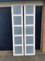 2 goede hoge witte IKEA houten kastdeuren met 5 raampjes, 215 cm of meer, Minder dan 80 cm, Gebruikt, Hout