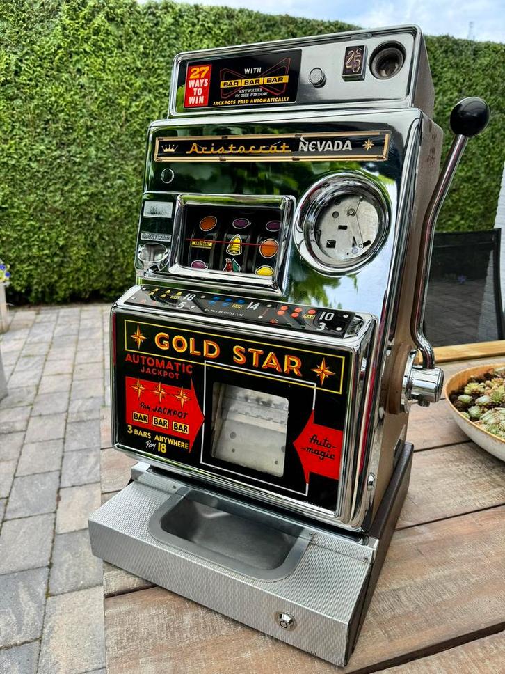 Prachtige Aristocrat Nevada Gold Star bandiet, Verzamelen, Automaten | Gokkasten en Fruitautomaten, Gebruikt, Overige munten, Ophalen