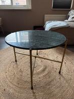 Groene marmeren bijzettafel - 58cm, Huis en Inrichting, Tafels | Bijzettafels, Ophalen, Minder dan 55 cm, Gebruikt, Rond