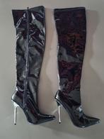 Overknee laklaarzen maat 42, Kleding | Dames, Verzenden, Zo goed als nieuw, Zwart, Hoge laarzen
