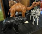 Vintage olifant zwart leer, leder en papier mache, Gebruikt, Ophalen of Verzenden, Baambrugge, Info@babuschka.nl