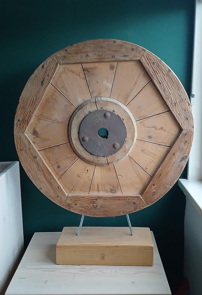 Antiek Wagenwiel Decoratie, Huis en Inrichting, Woonaccessoires | Overige, Ophalen, Gebruikt