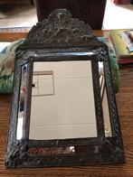Antieke latoen koper spiegel uit  1910, Antiek en Kunst, Ophalen of Verzenden, Rechthoekig, Minder dan 50 cm