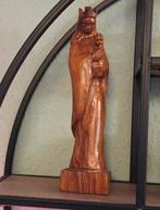 Prachtig Vintage Handgestoken Houten Beeld – Maria met Kind, Ophalen of Verzenden