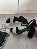 Sandalen suède met ronde hak en strass NIEUW, Zwart, Nieuw, La Strada, Sandalen of Muiltjes