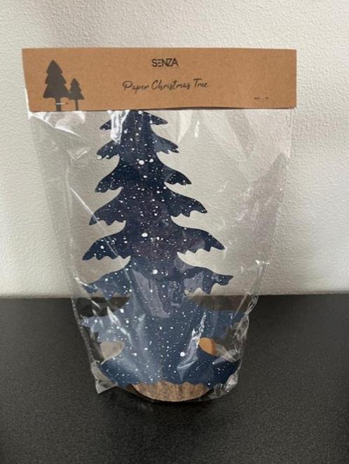SENZA - Papieren Boom met houten stam Blauw Nieuw, Diversen, Kerst, Nieuw, Ophalen of Verzenden