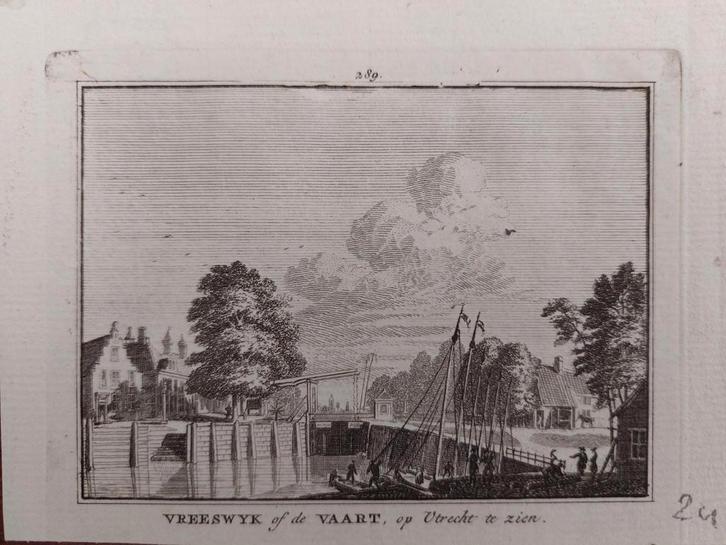 289 / Vreeswyk - Vreeswijk of de vaart op Utrecht te zien, Antiek en Kunst, Kunst | Etsen en Gravures, Ophalen of Verzenden