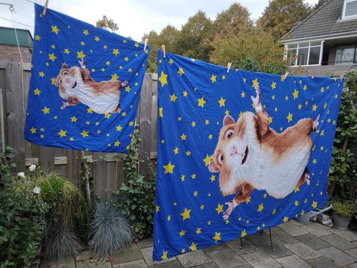 Hamsterdekbed, AH hamsteren! - mooi blauw dekbedovertrek, Huis en Inrichting, Slaapkamer | Beddengoed, Nieuw, Dekbedovertrek, Eenpersoons