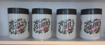 Vintage set voorraad potten DE, koffie suiker melk thee. beschikbaar voor biedingen
