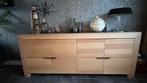 Massief eiken dressoir met leisteen inleg, Ophalen, Gebruikt, Eikenhout, 200 cm of meer