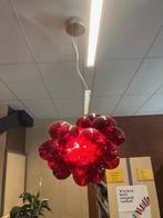 2 rode hanglampen, Ophalen, Gebruikt, Glas, 50 tot 75 cm