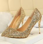 Hoge gouden dames glitter hakken stiletto pumps glimmende, Kleding | Dames, Schoenen, Verzenden, Nieuw, Overige kleuren, Pumps