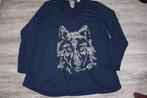 z.g.a.n MS Mode shirt wolf (pailletten) mt XXXL, Kleding | Dames, Blauw, Maat 46/48 (XL) of groter, Ophalen of Verzenden, Zo goed als nieuw