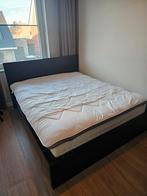 Ikea malm 2 persoons bed bruin/zwart, Ophalen, Gebruikt, Tweepersoons, Bruin