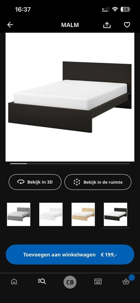 Ikea Malm bedframe incl. Lattebodem 180x200, Huis en Inrichting, Slaapkamer | Bedden, Zo goed als nieuw, Tweepersoons, 180 cm