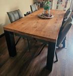Massief eikenhouten eettafel 220x100, Huis en Inrichting, Tafels | Eettafels, Ophalen, Gebruikt, Eikenhout, 200 cm of meer