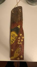 HAND GESCHILDEREDE HOUT BOEDDHA BILD, Ophalen of Verzenden