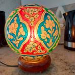 Vintage Kameel Blaas Tafellamp Handbeschilderd, Huis en Inrichting, Lampen | Tafellampen, Gebruikt, Vintage, Hout, Ophalen of Verzenden