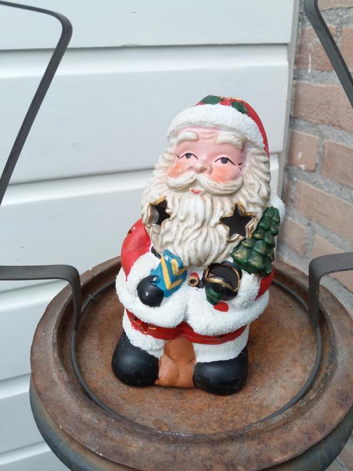 Kerstman beeld voor waxinelicht., Verzamelen, Beelden en Beeldjes, Gebruikt, Ophalen of Verzenden