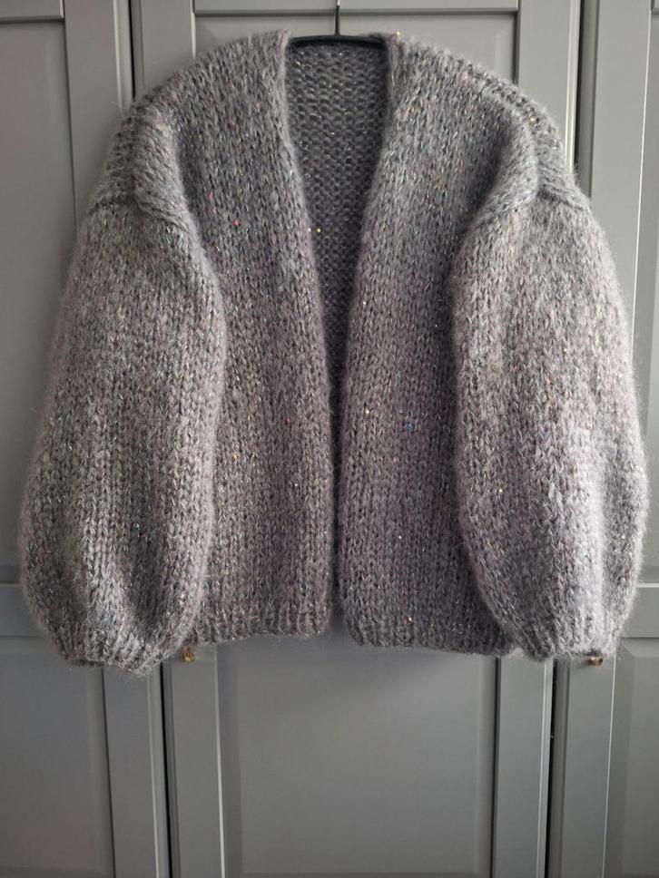 Nieuw handgemaakt mohair vest, een maat, Kleding | Dames, Truien en Vesten, Nieuw, Maat 46/48 (XL) of groter, Grijs, Ophalen of Verzenden