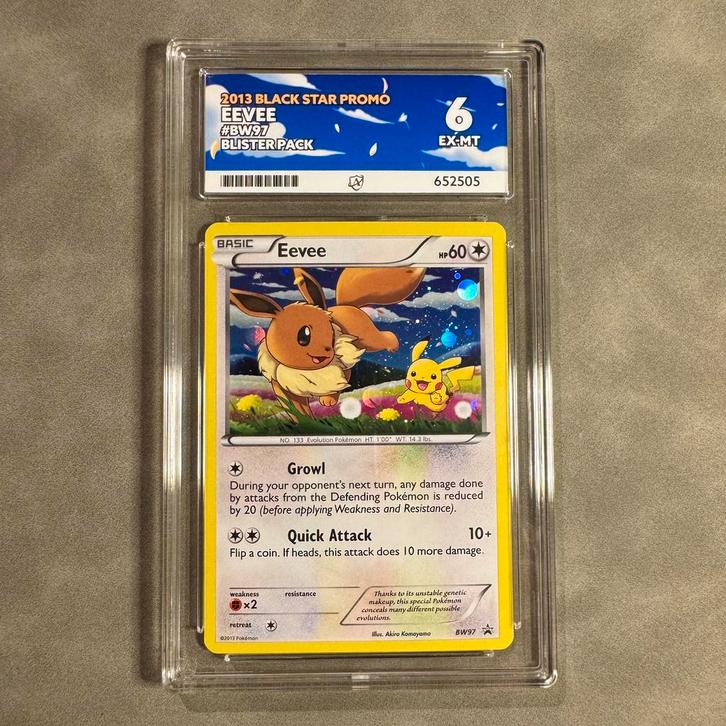Pokémon Eevee BW97 ACE 6 Black Star Promo, Hobby en Vrije tijd, Verzamelkaartspellen | Pokémon, Zo goed als nieuw, Ophalen of Verzenden