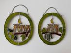 Glas in lood raamhanger uilen  duo hanger, Ophalen of Verzenden