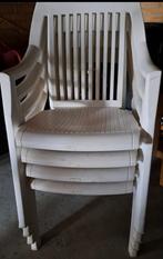 4x Witte stapelbare Hartman tuinstoelen in perfecte staat!, Tuin en Terras, Tuinstoelen, Ophalen, Zo goed als nieuw, Kunststof