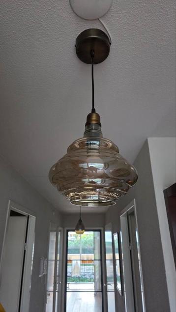 Bepurehome Pure Vintage antique brass hanglamp rookglas beschikbaar voor biedingen
