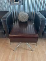 Retro Salontafel Wengé met Tijdschriftenrek, 45 tot 60 cm, Gebruikt, Ophalen of Verzenden, 75 cm of meer