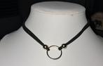 Leuke zwarte ketting / choker met ring, Overige materialen, Verstelbaar, Zwart, Nieuw